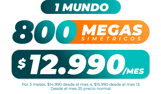 Fibra 800 Mega Simétricos